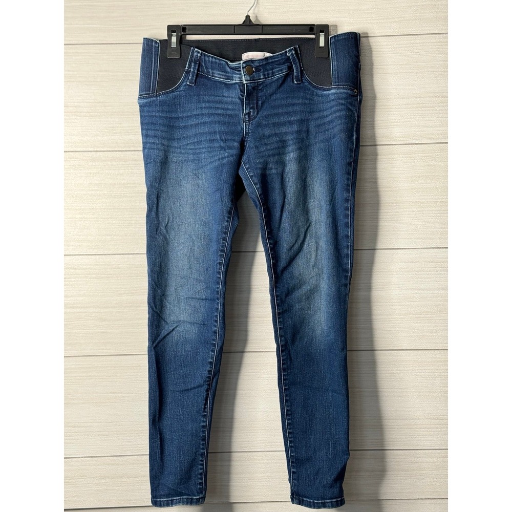 Isabel Maternity by Ingrid Isabel Skinny Jeans Blue Denim Pull On Panel Size 6